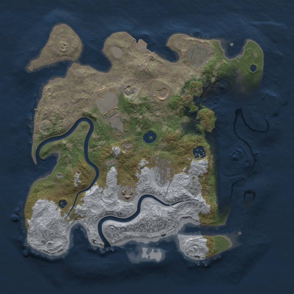 Rust Map: Procedural Map, Size: 3500, Seed: 1204136, 11 Monuments