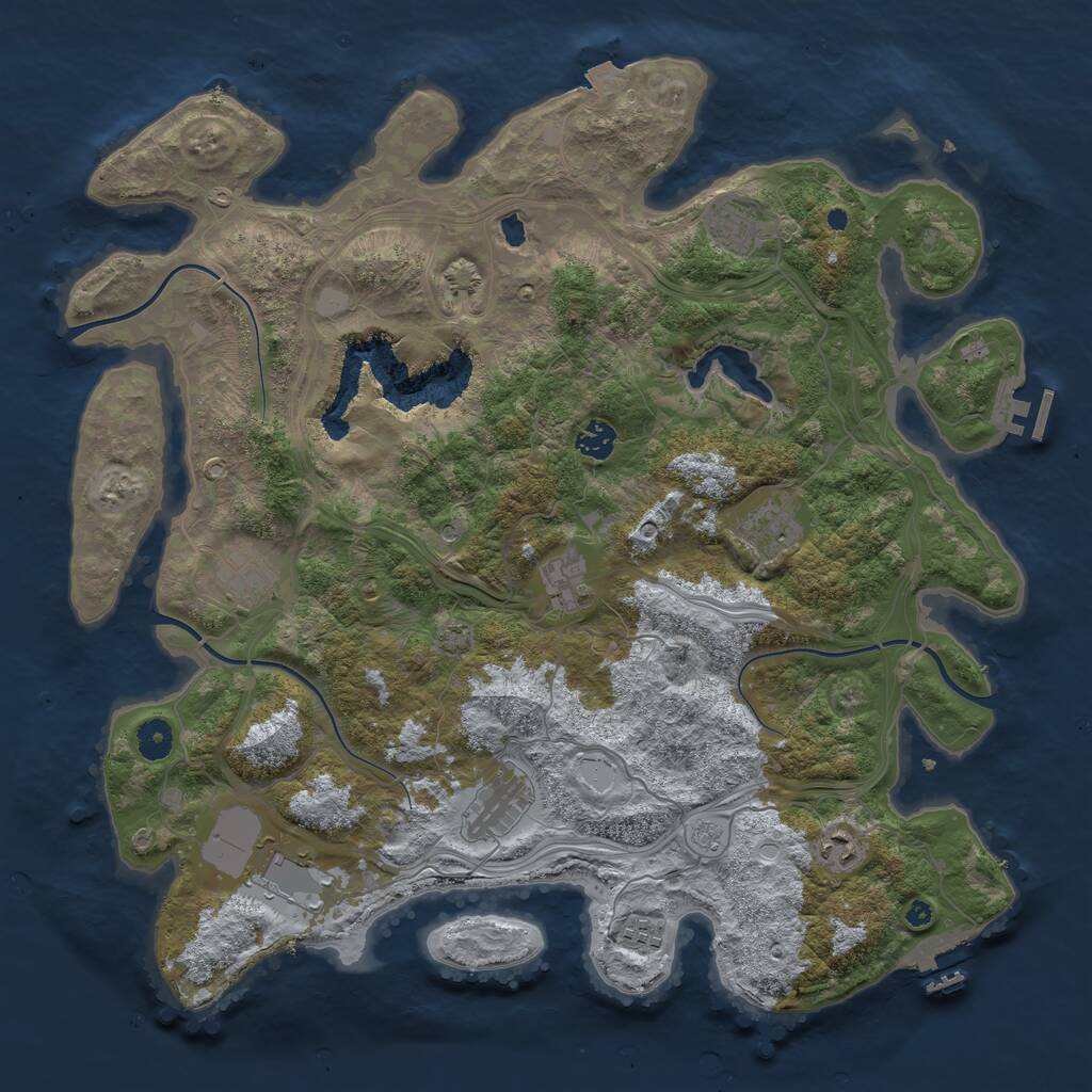 Rust Map: Procedural Map, Size: 4250, Seed: 22174, 15 Monuments