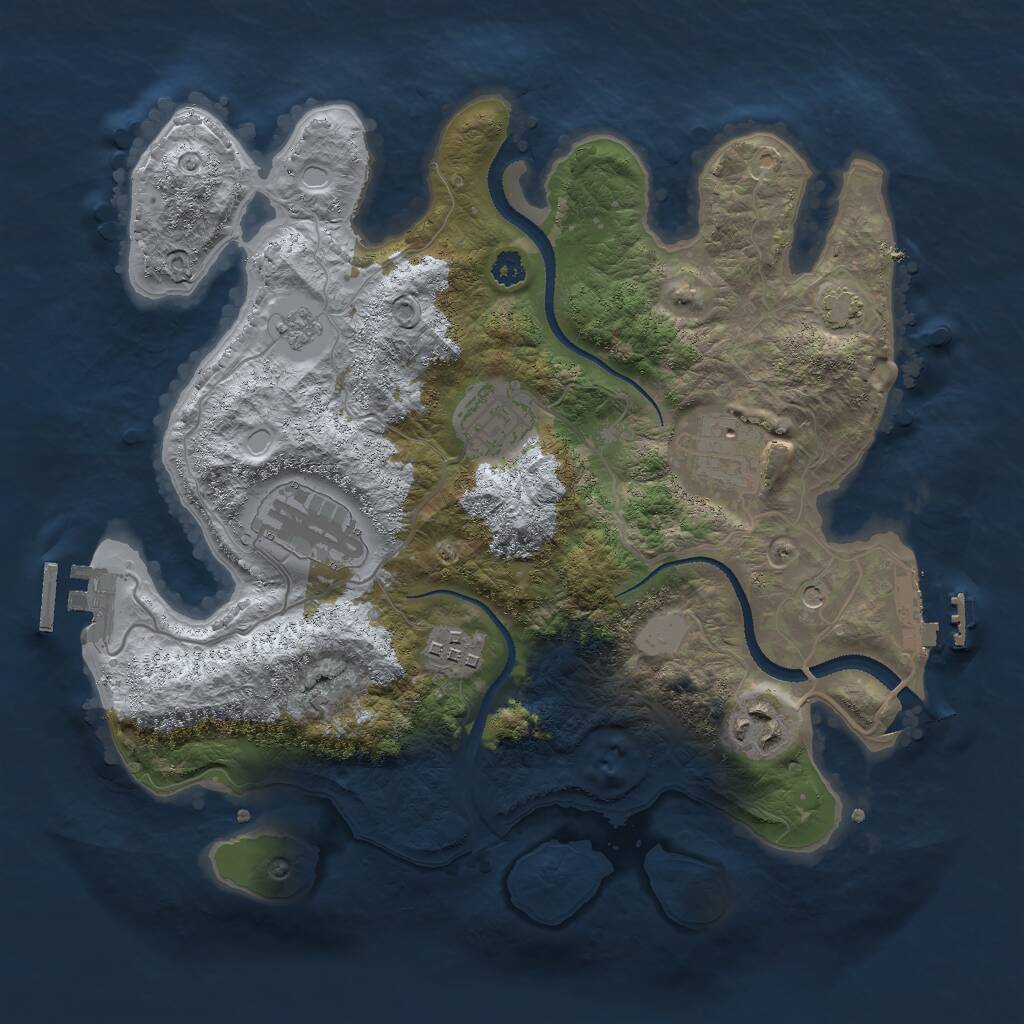 Rust Map: Procedural Map, Size: 3000, Seed: 22887976, 11 Monuments