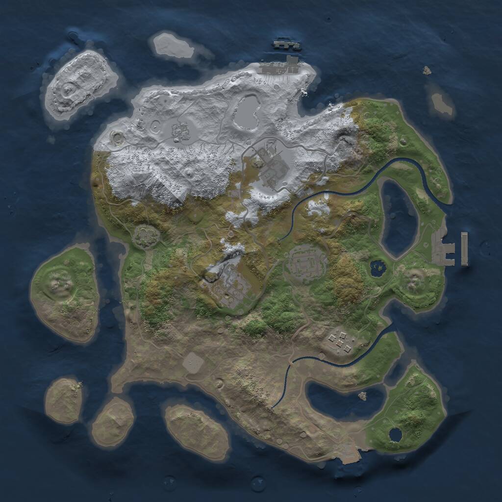 Rust Map: Procedural Map, Size: 3000, Seed: 6234, 9 Monuments