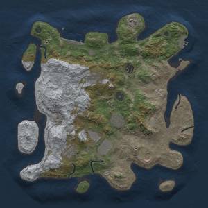 Thumbnail Rust Map: Procedural Map, Size: 3500, Seed: 1077864954, 17 Monuments