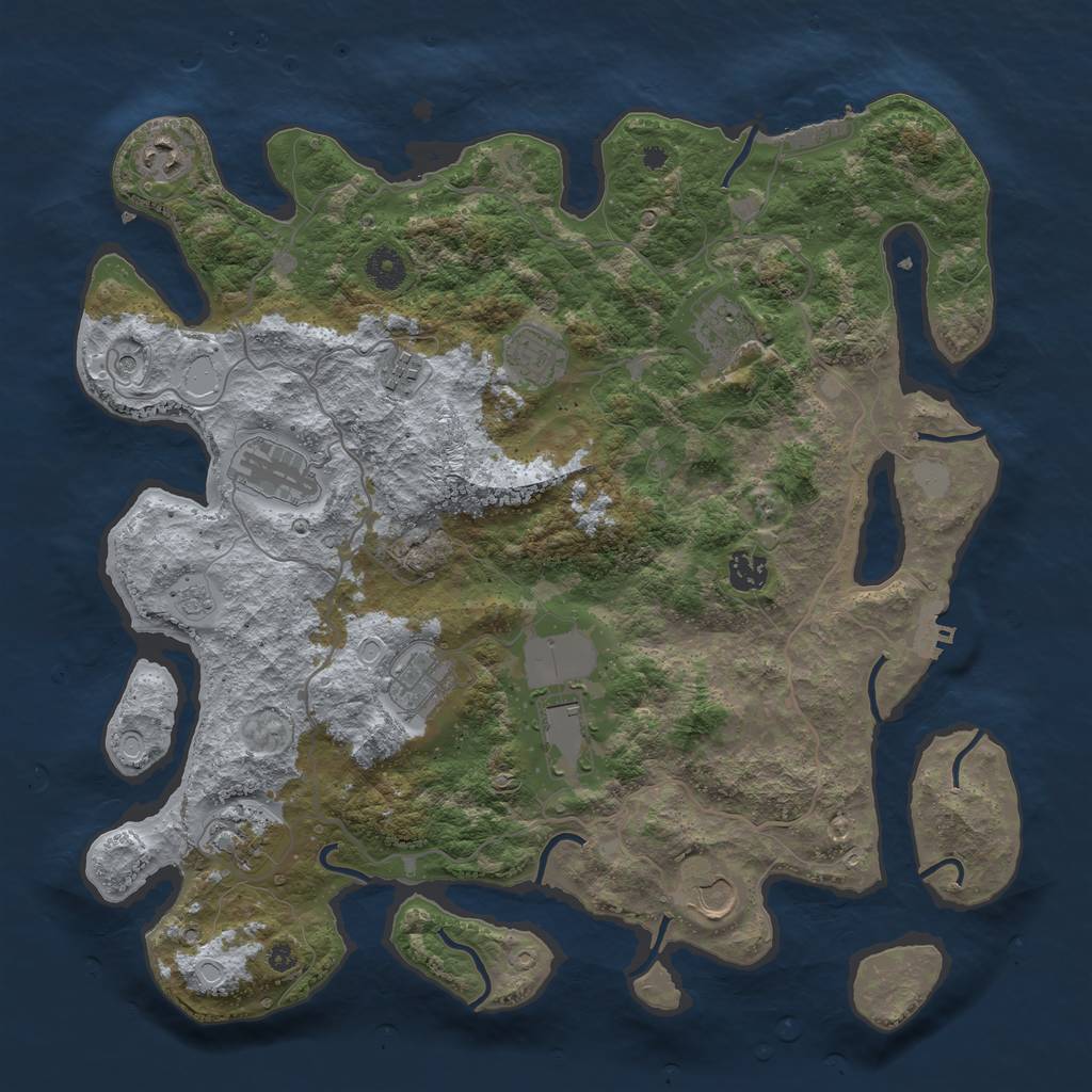 Rust Map: Procedural Map, Size: 4000, Seed: 27368, 19 Monuments