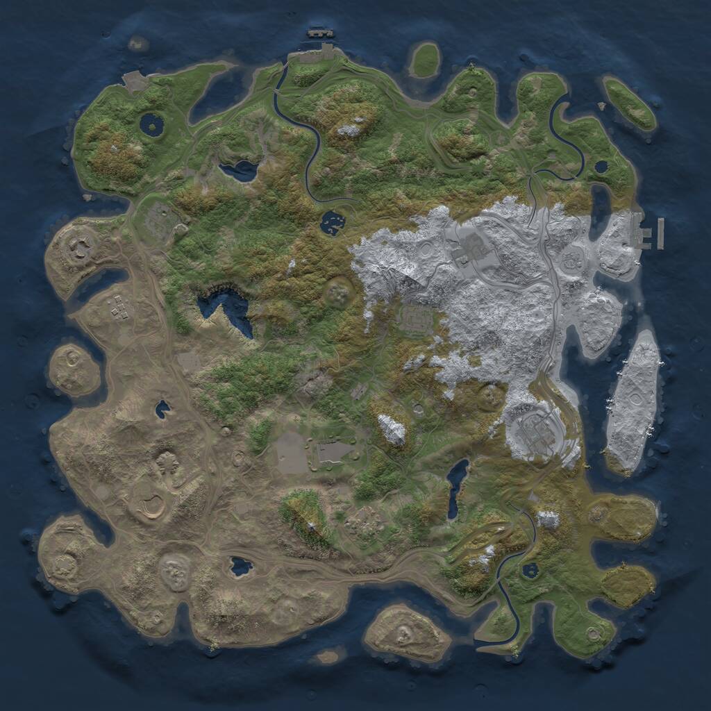 Rust Map: Procedural Map, Size: 4500, Seed: 12541731, 16 Monuments