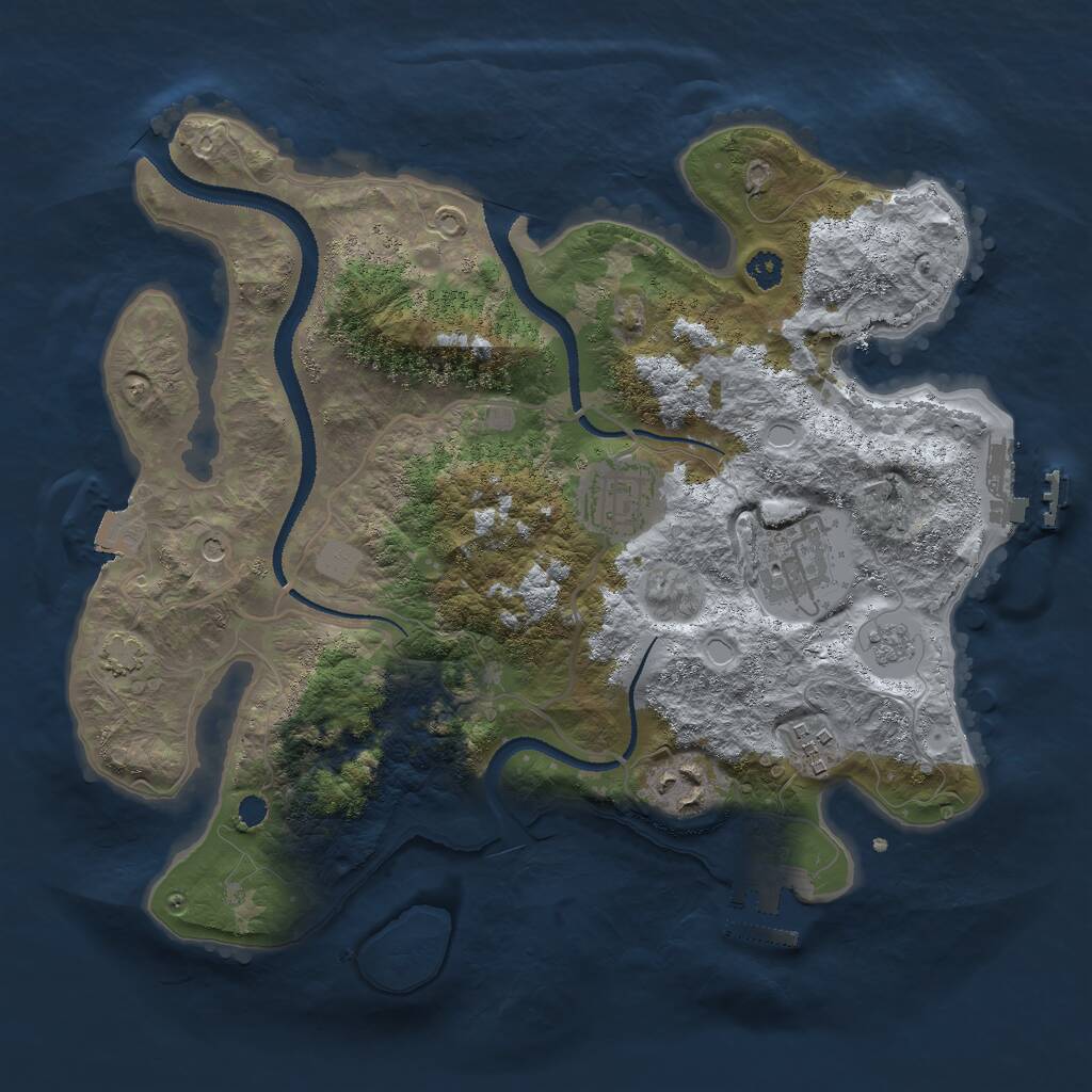 Rust Map: Procedural Map, Size: 3000, Seed: 1359222376, 10 Monuments