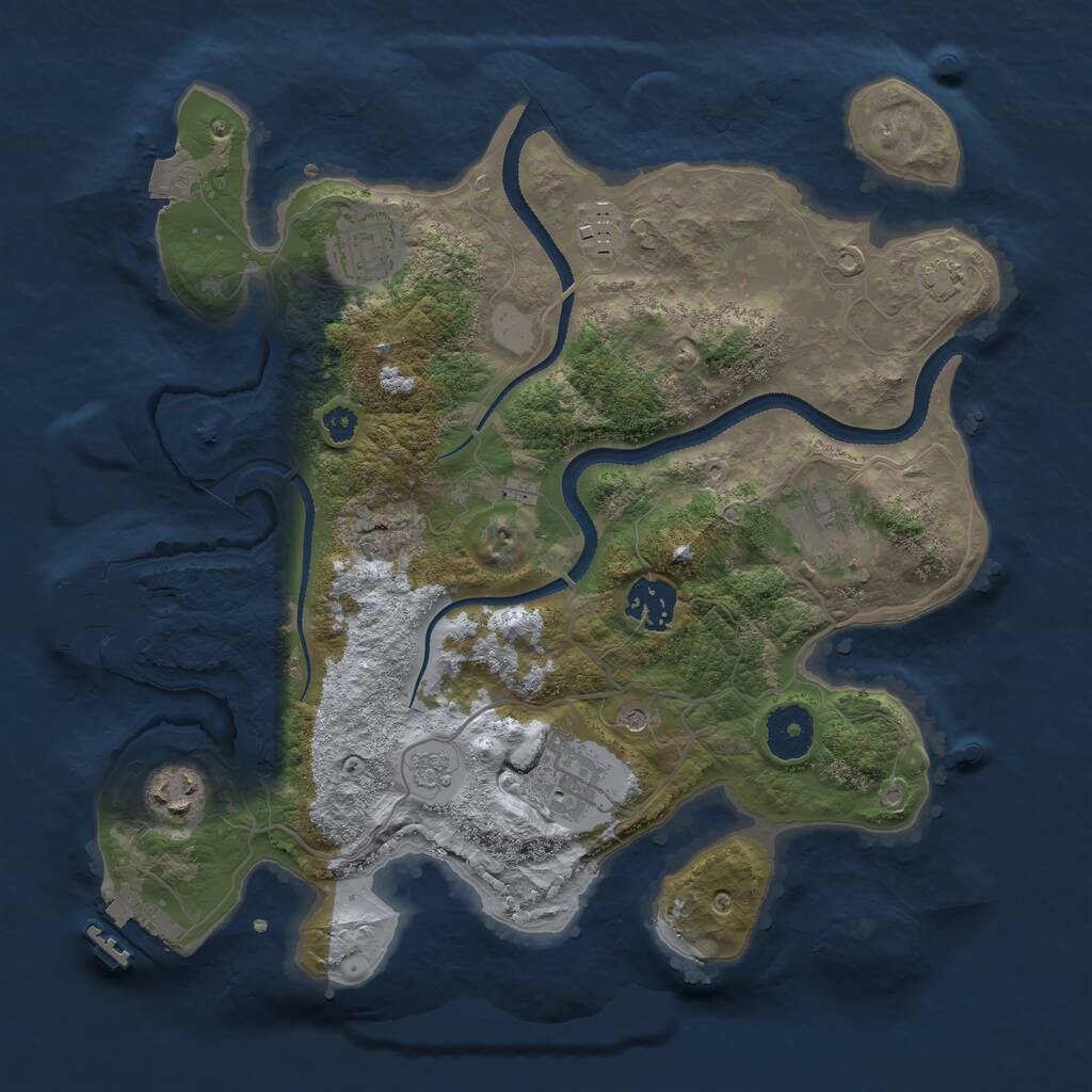 Rust Map: Procedural Map, Size: 3200, Seed: 95713807, 12 Monuments