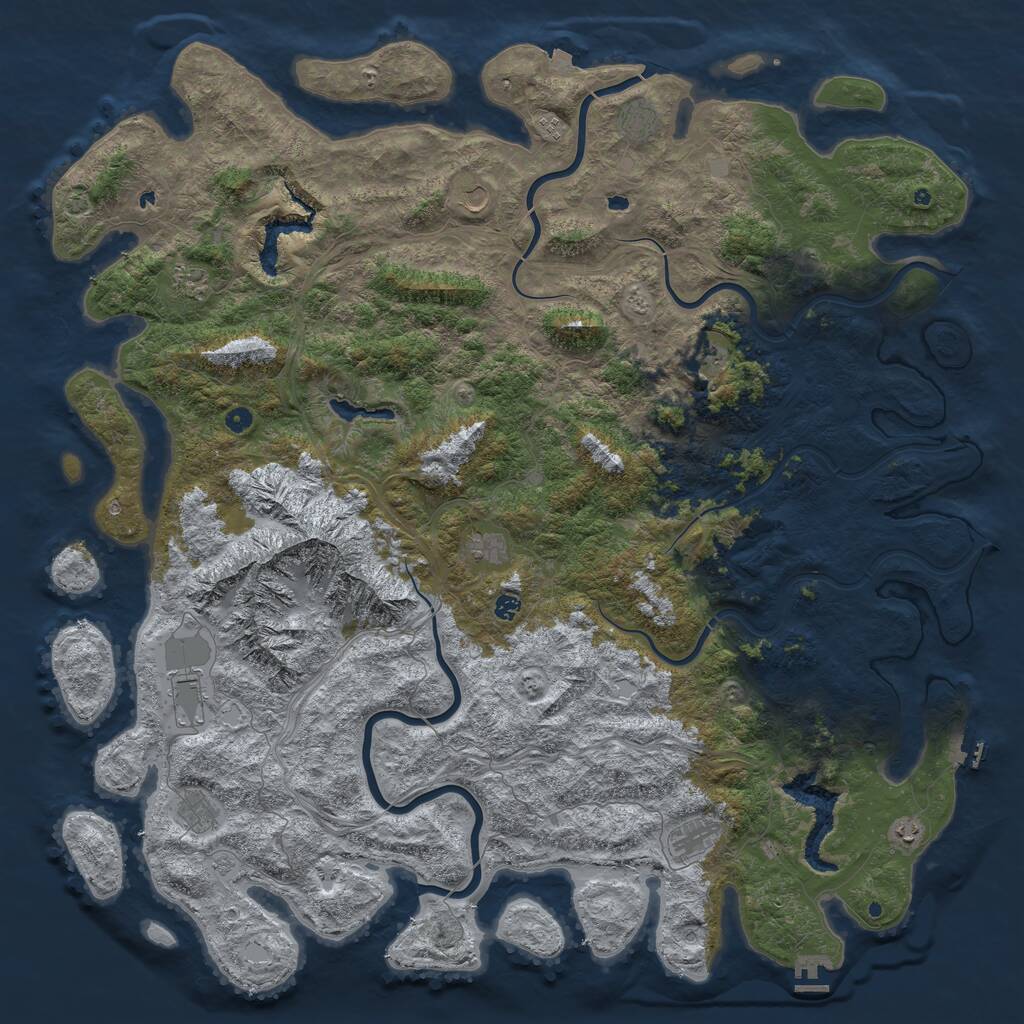 Rust Map: Procedural Map, Size: 6000, Seed: 1705391705, 17 Monuments