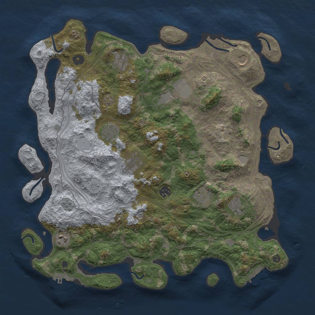 Rust Map: Procedural Map, Size: 4250, Seed: 1700017286, 19 Monuments