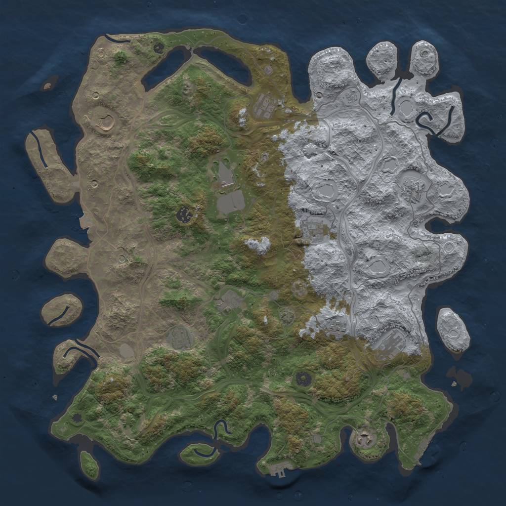 Rust Map: Procedural Map, Size: 4800, Seed: 149187974, 19 Monuments