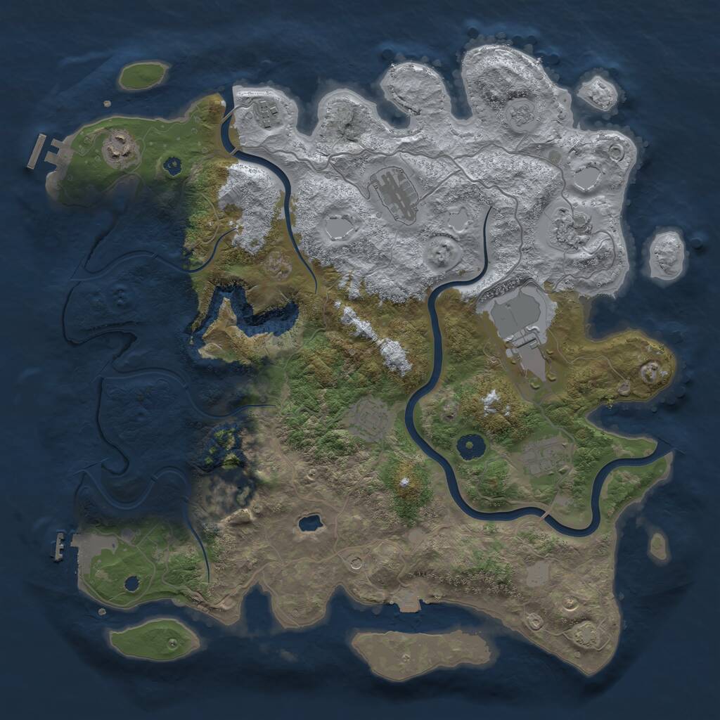 Rust Map: Procedural Map, Size: 4000, Seed: 5813517, 14 Monuments