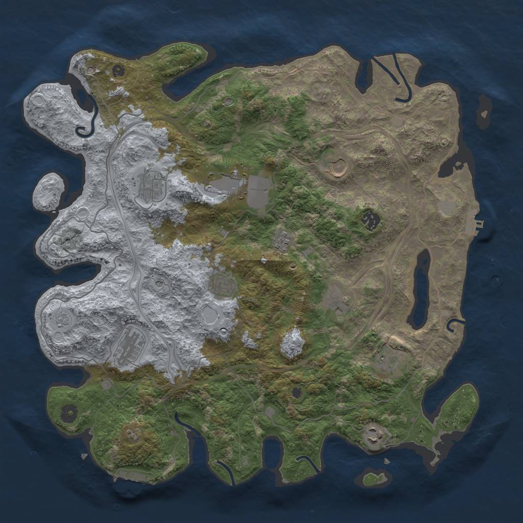 Rust Map: Procedural Map, Size: 4250, Seed: 398898849, 19 Monuments