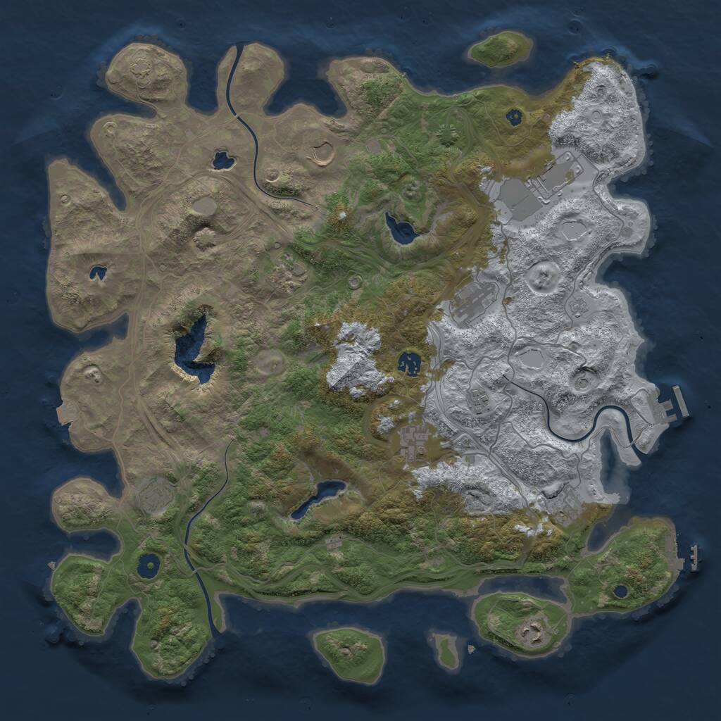 Rust Map: Procedural Map, Size: 4500, Seed: 1996857162, 16 Monuments