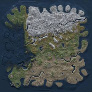 Thumbnail Rust Map: Procedural Map, Size: 5750, Seed: 1, 17 Monuments