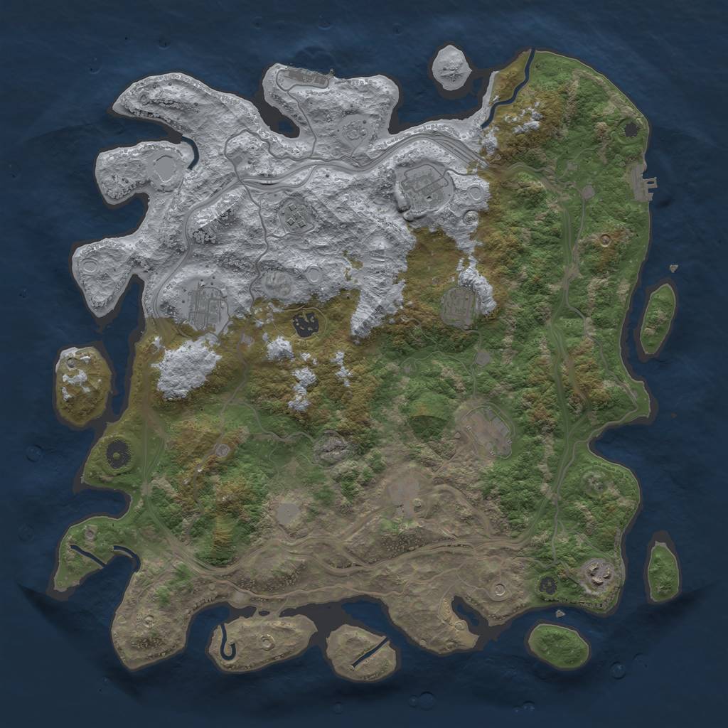 Rust Map: Procedural Map, Size: 4250, Seed: 79364887, 17 Monuments
