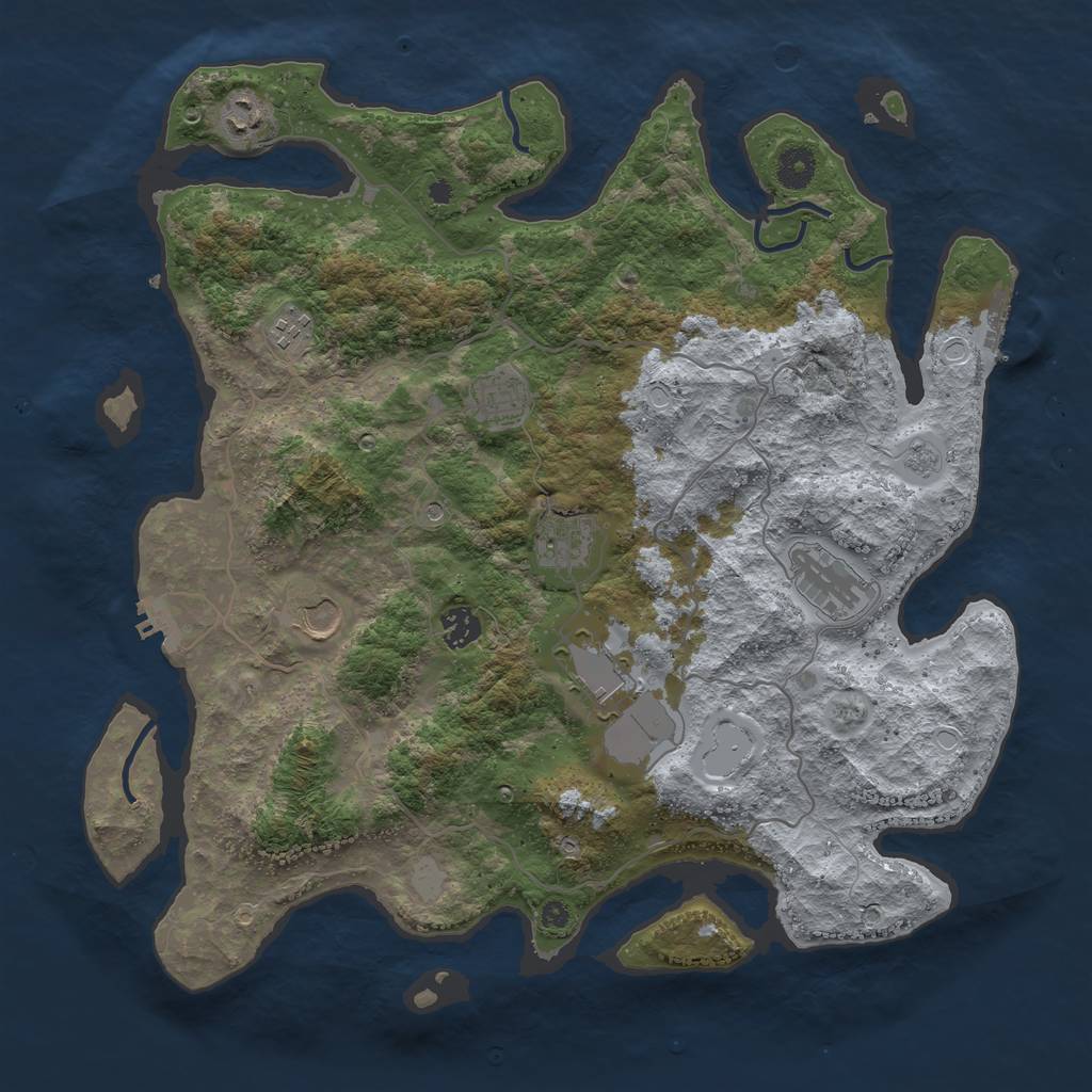 Rust Map: Procedural Map, Size: 4000, Seed: 829482118, 15 Monuments