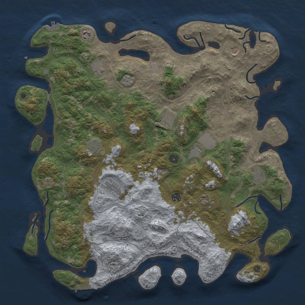 Rust Map: Procedural Map, Size: 4800, Seed: 1177562377, 19 Monuments