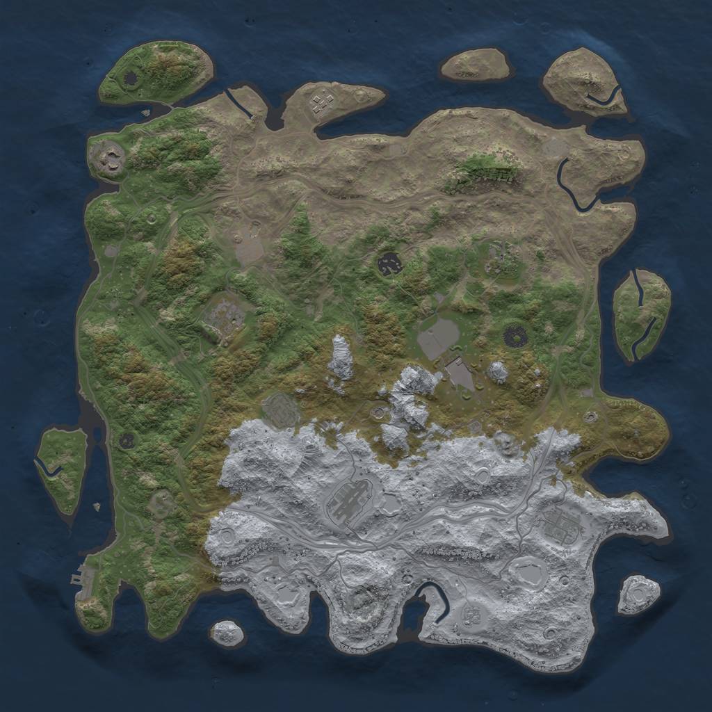 Rust Map: Procedural Map, Size: 4500, Seed: 73125896, 18 Monuments