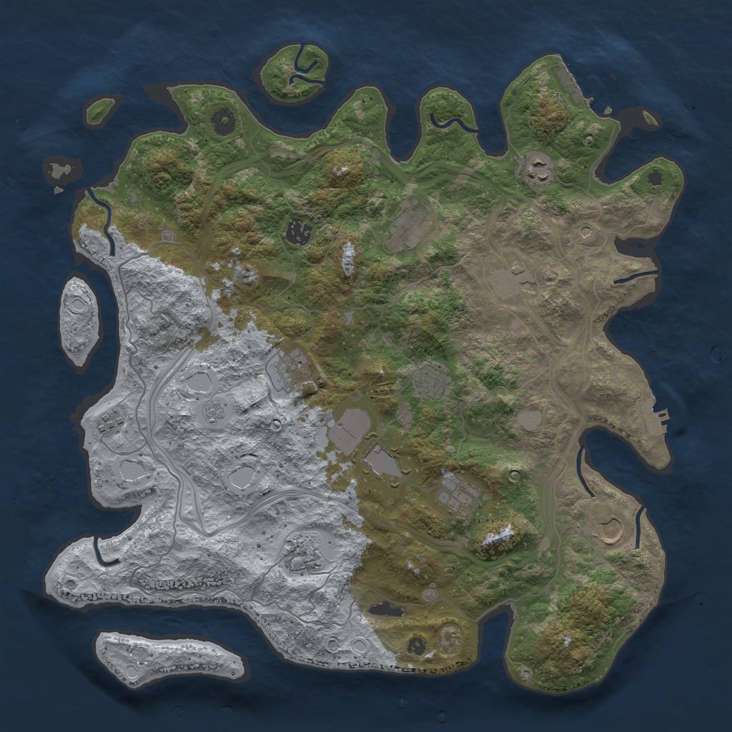 Rust Map: Procedural Map, Size: 4250, Seed: 1317209946, 20 Monuments