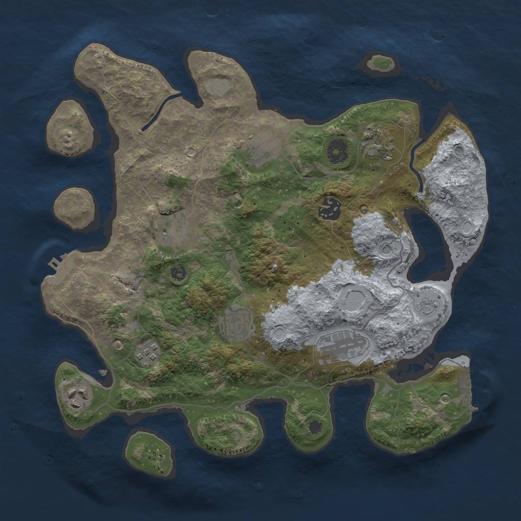Rust Map: Procedural Map, Size: 3350, Seed: 69420101, 17 Monuments