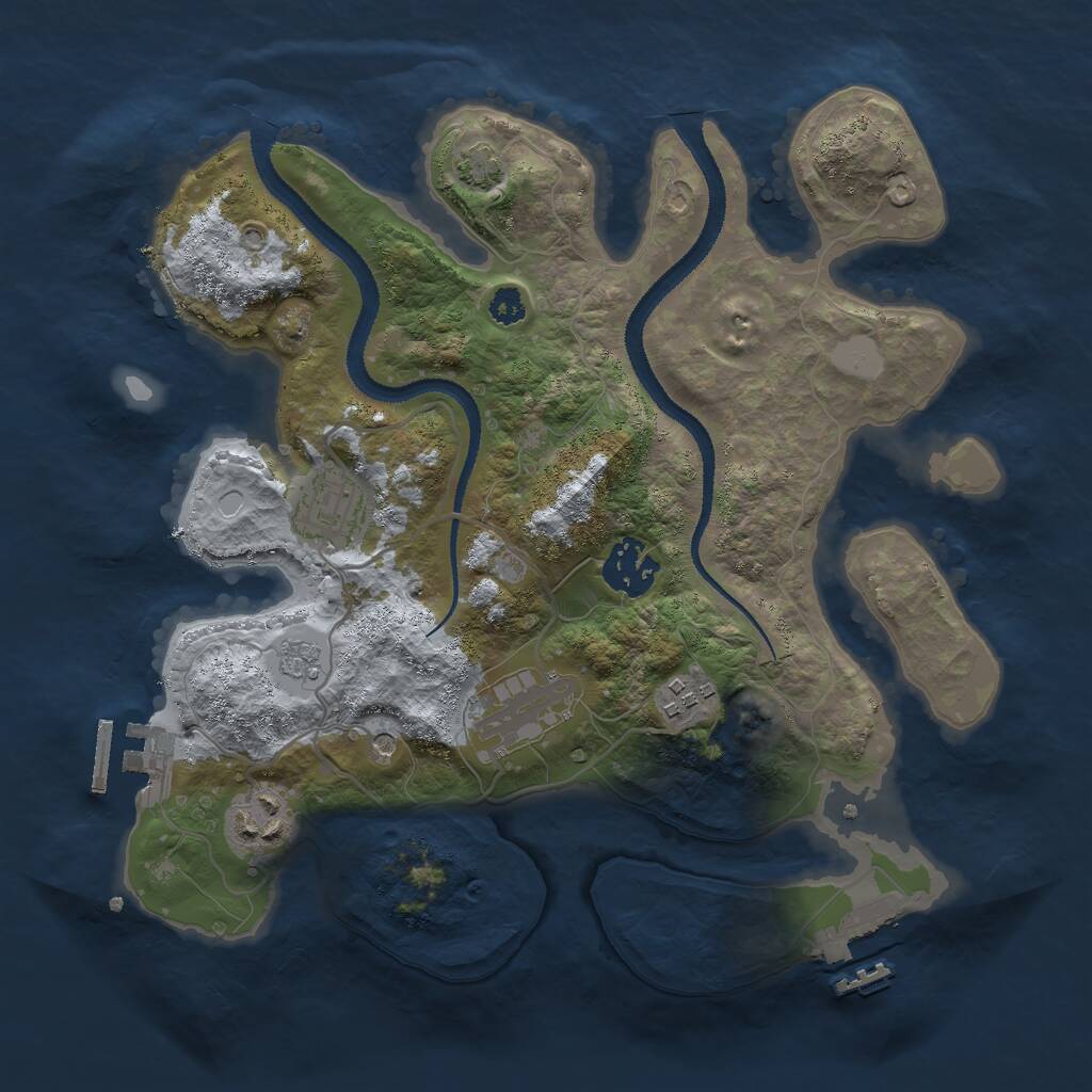 Rust Map: Procedural Map, Size: 3000, Seed: 33164, 11 Monuments