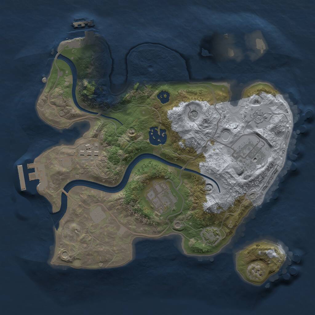 Rust Map: Procedural Map, Size: 2500, Seed: 295667367, 10 Monuments