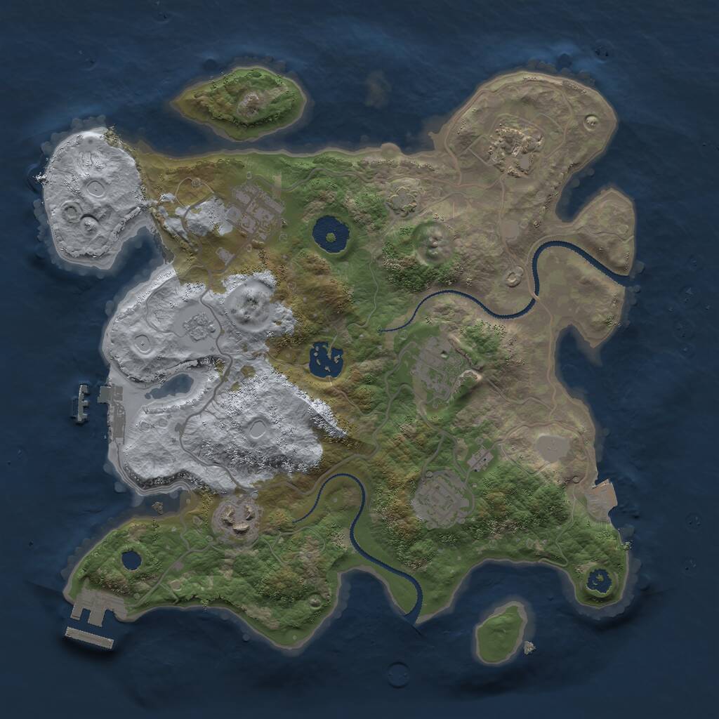 Rust Map: Procedural Map, Size: 3000, Seed: 6921331, 11 Monuments