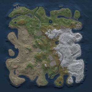 Thumbnail Rust Map: Procedural Map, Size: 3750, Seed: 38880876, 15 Monuments