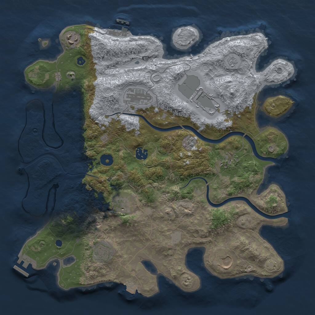 Rust Map: Procedural Map, Size: 3750, Seed: 29989295, 15 Monuments