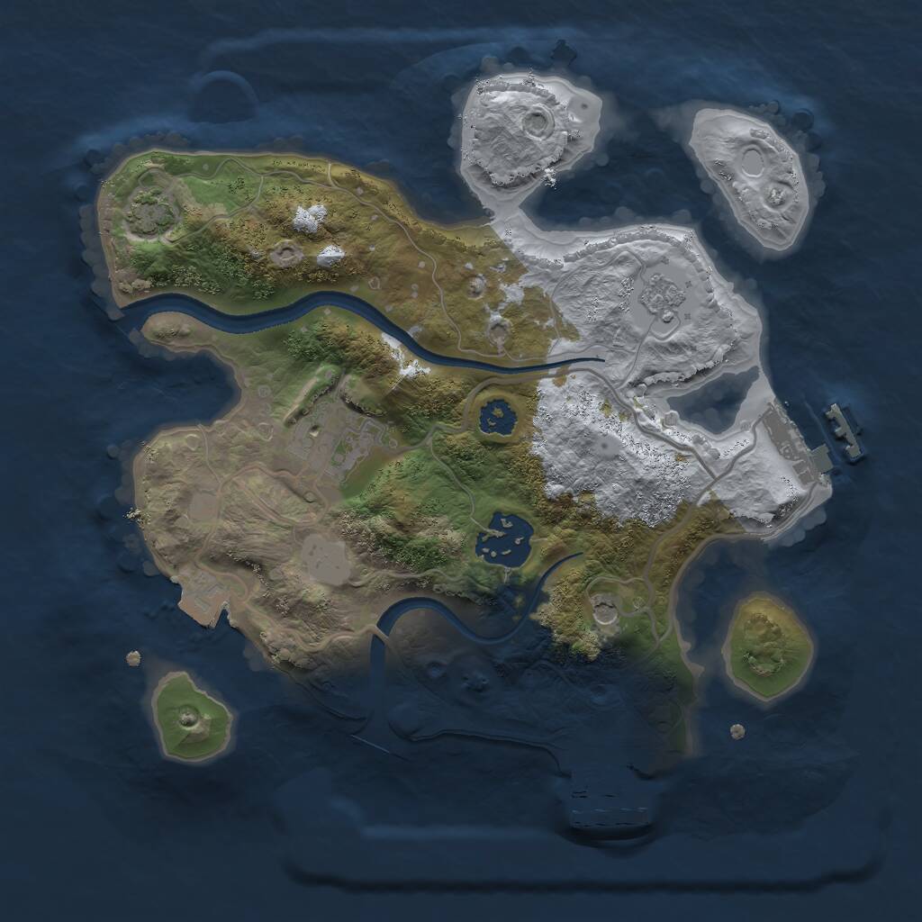 Rust Map: Procedural Map, Size: 2500, Seed: 511672572, 8 Monuments