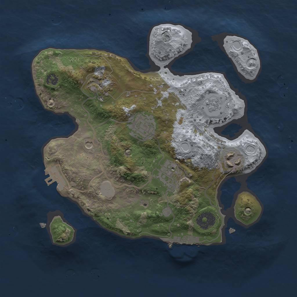 Rust Map: Procedural Map, Size: 2500, Seed: 511672572, 13 Monuments