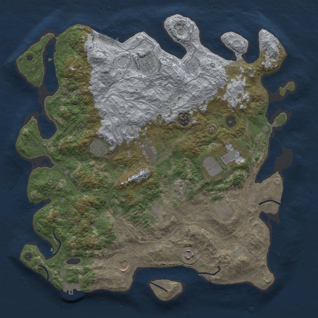 Rust Map: Procedural Map, Size: 4250, Seed: 23015, 19 Monuments