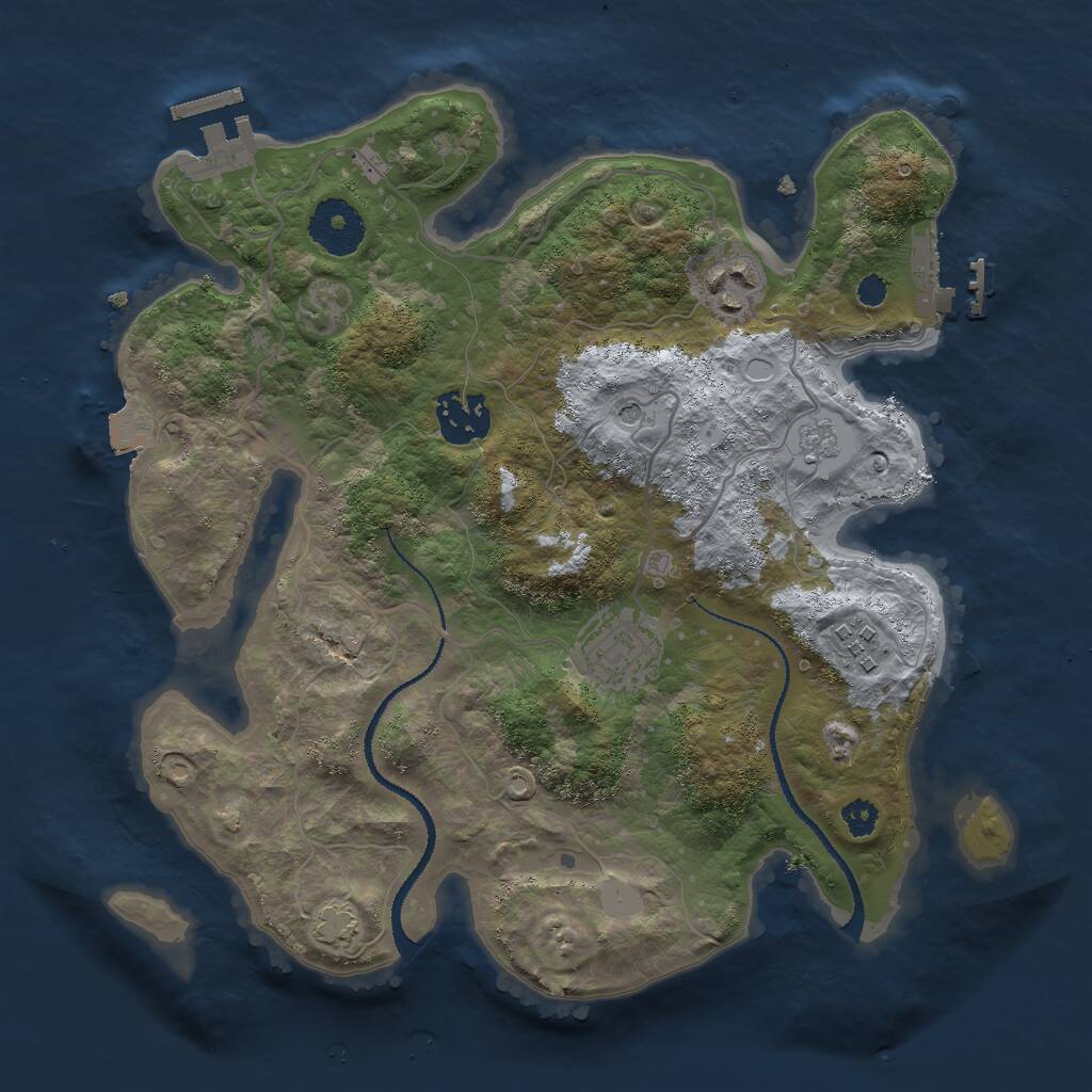 Rust Map: Procedural Map, Size: 3000, Seed: 1162746471, 10 Monuments