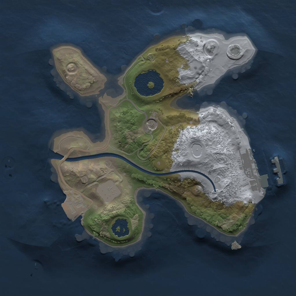 Rust Map: Procedural Map, Size: 1650, Seed: 21070685, 3 Monuments