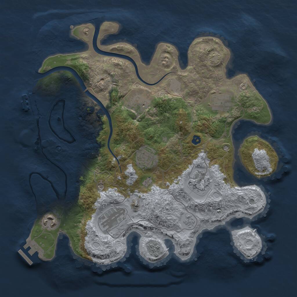 Rust Map: Procedural Map, Size: 3200, Seed: 446724523, 13 Monuments