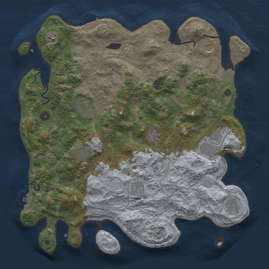 Rust Map: Procedural Map, Size: 4250, Seed: 2023, 19 Monuments