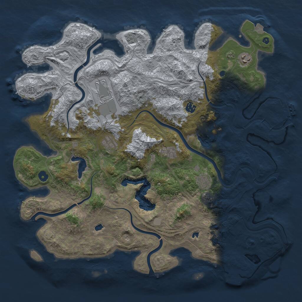 Rust Map: Procedural Map, Size: 4500, Seed: 8593858, 13 Monuments