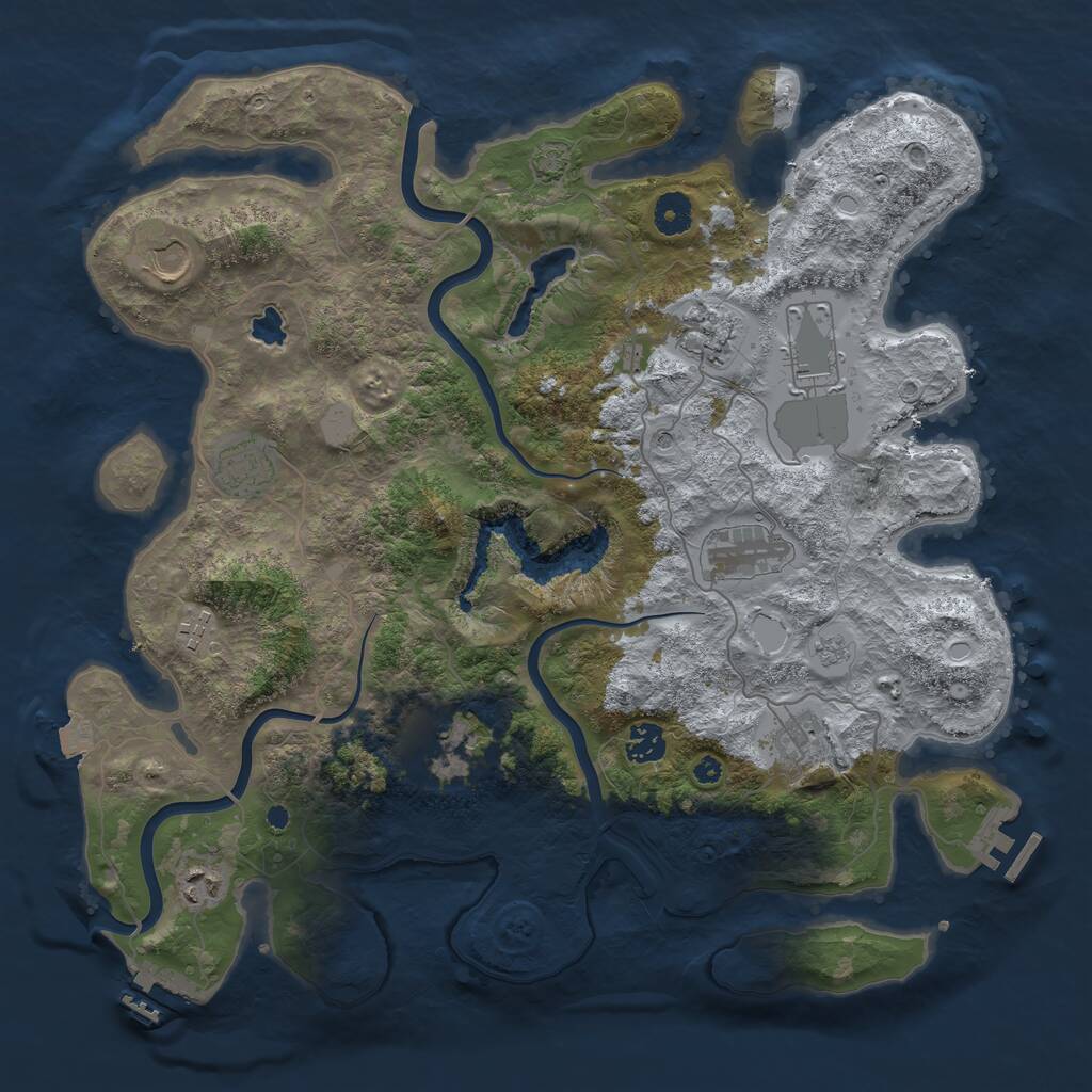 Rust Map: Procedural Map, Size: 4000, Seed: 1132866119, 16 Monuments