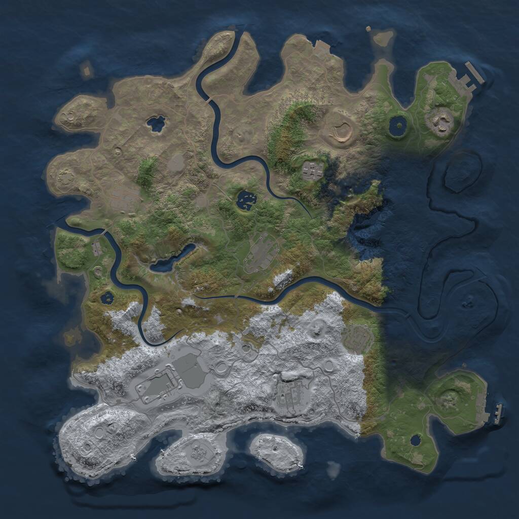 Rust Map: Procedural Map, Size: 4000, Seed: 34237984, 15 Monuments