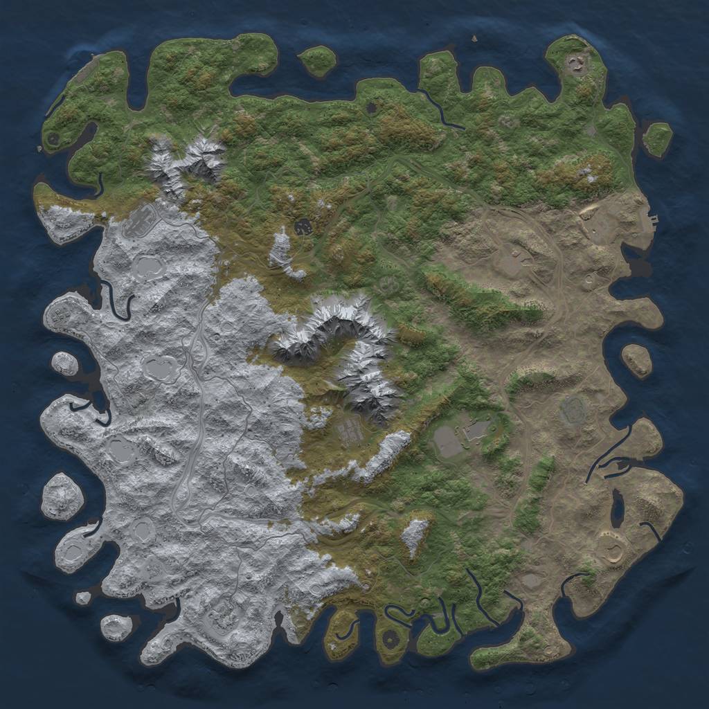 Rust Map: Procedural Map, Size: 6000, Seed: 22854, 20 Monuments