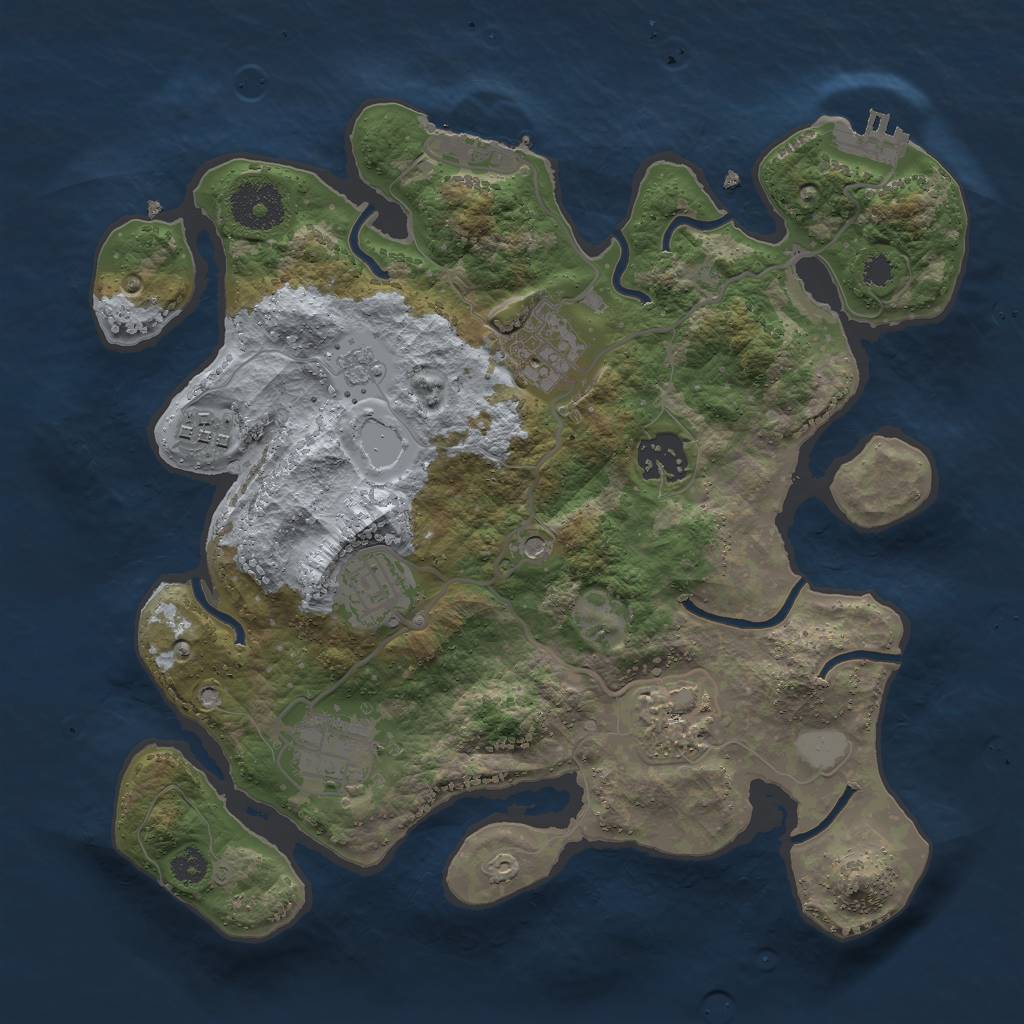 Rust Map: Procedural Map, Size: 3000, Seed: 65666, 15 Monuments