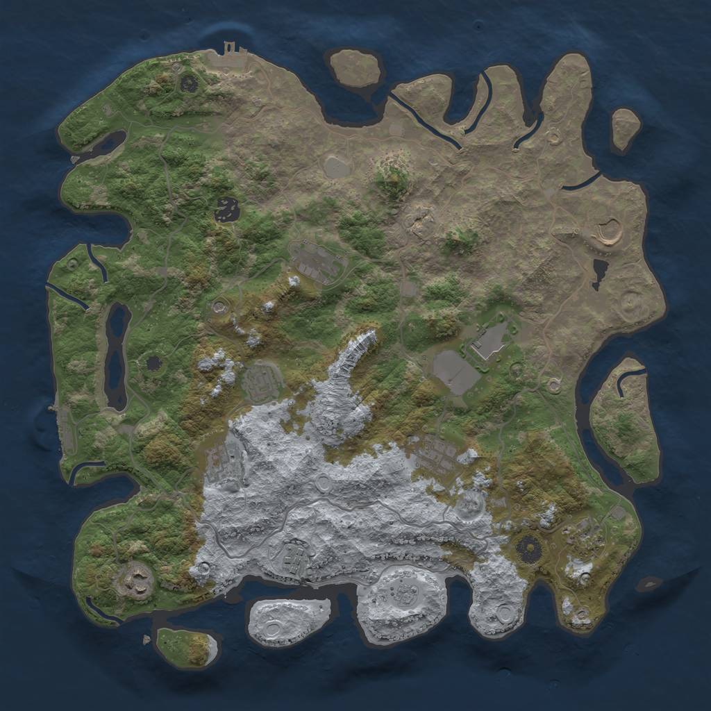 Rust Map: Procedural Map, Size: 4000, Seed: 1960099271, 19 Monuments