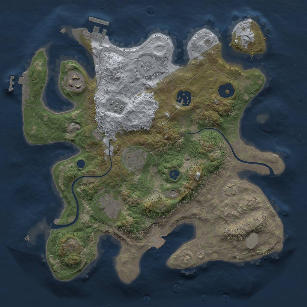 Rust Map: Procedural Map, Size: 3000, Seed: 27396172, 11 Monuments