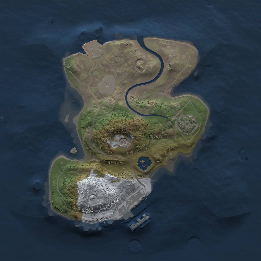 Rust Map: Procedural Map, Size: 1900, Seed: 834247937, 4 Monuments