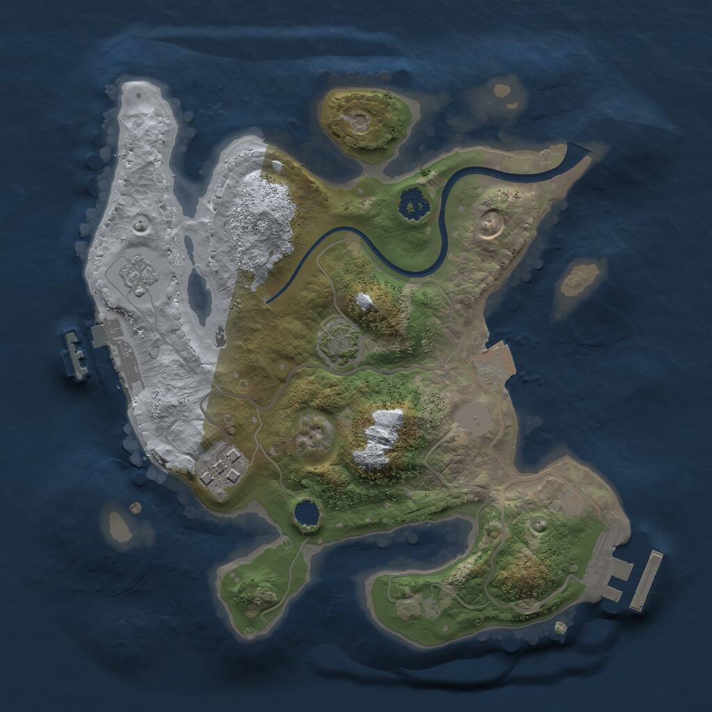 Rust Map: Procedural Map, Size: 2300, Seed: 12740, 6 Monuments