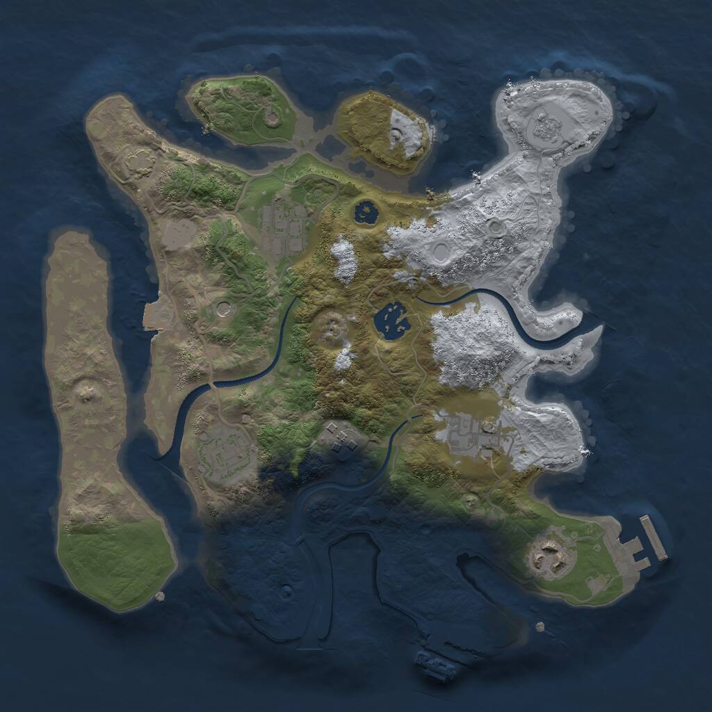 Rust Map: Procedural Map, Size: 3000, Seed: 3279580, 12 Monuments