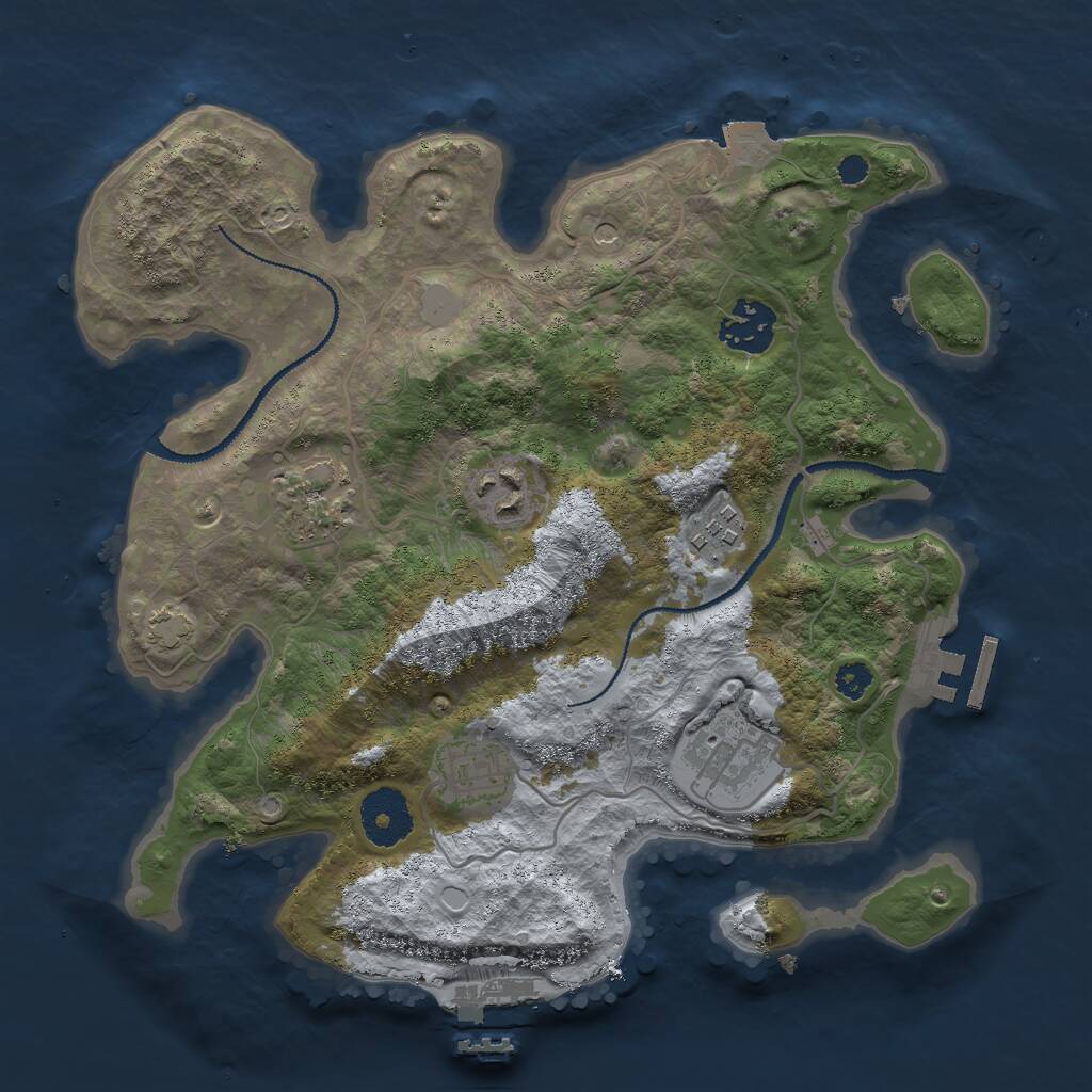 Rust Map: Procedural Map, Size: 3000, Seed: 5680934, 11 Monuments