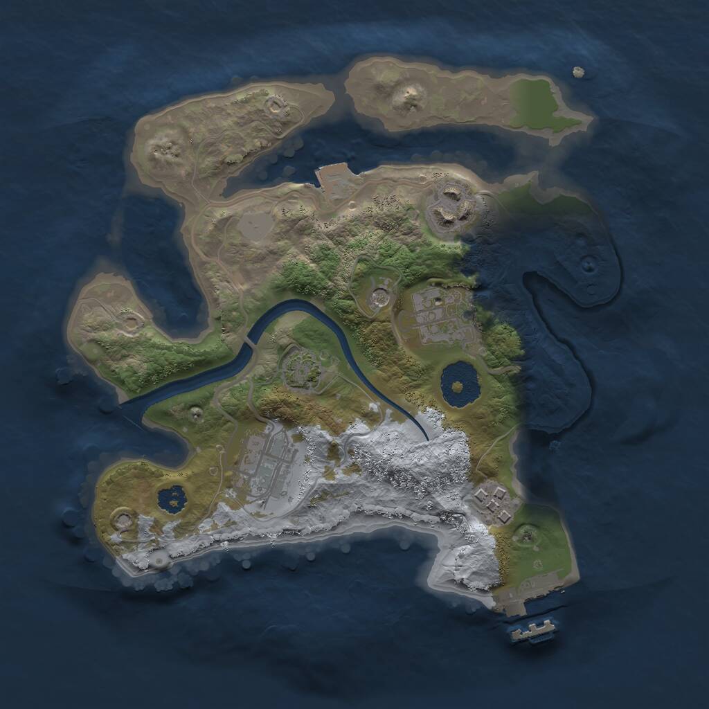 Rust Map: Procedural Map, Size: 2500, Seed: 77526, 8 Monuments