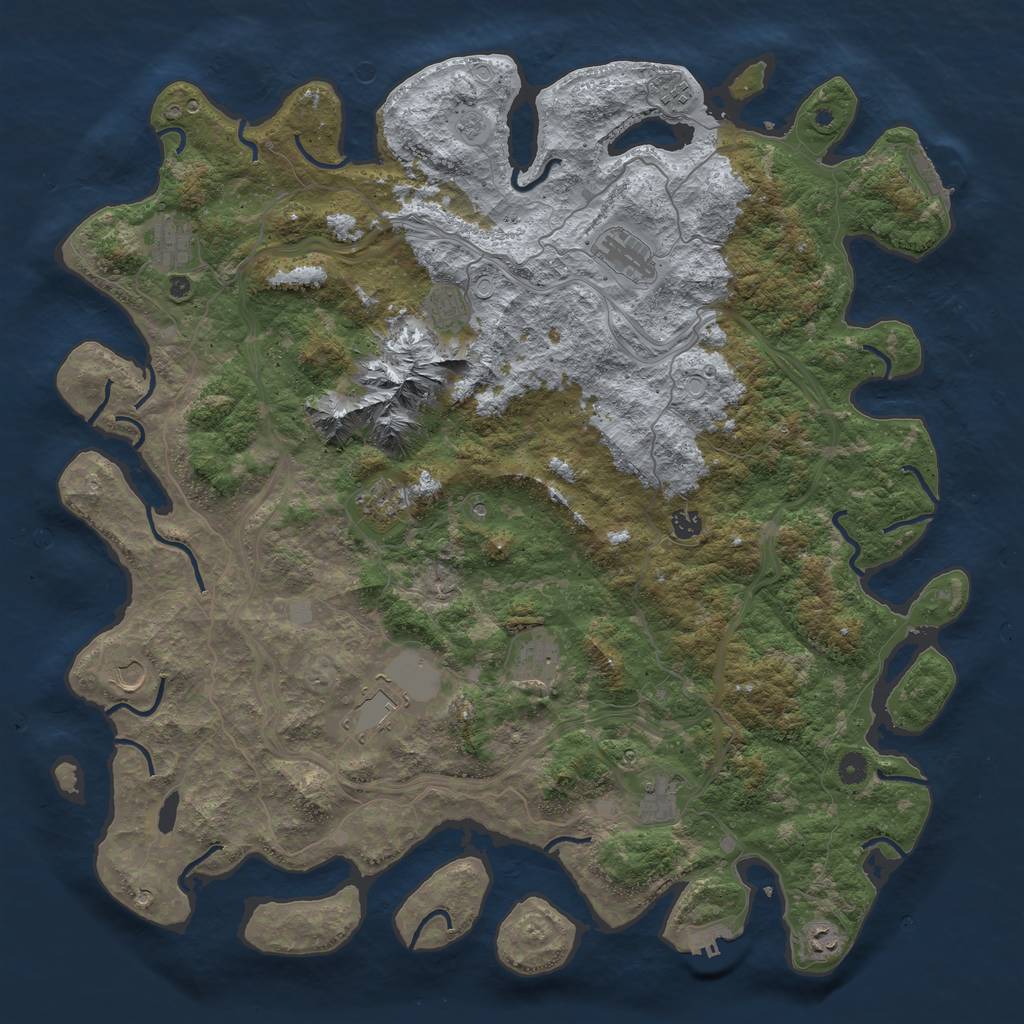 Rust Map: Procedural Map, Size: 5000, Seed: 9031988, 18 Monuments