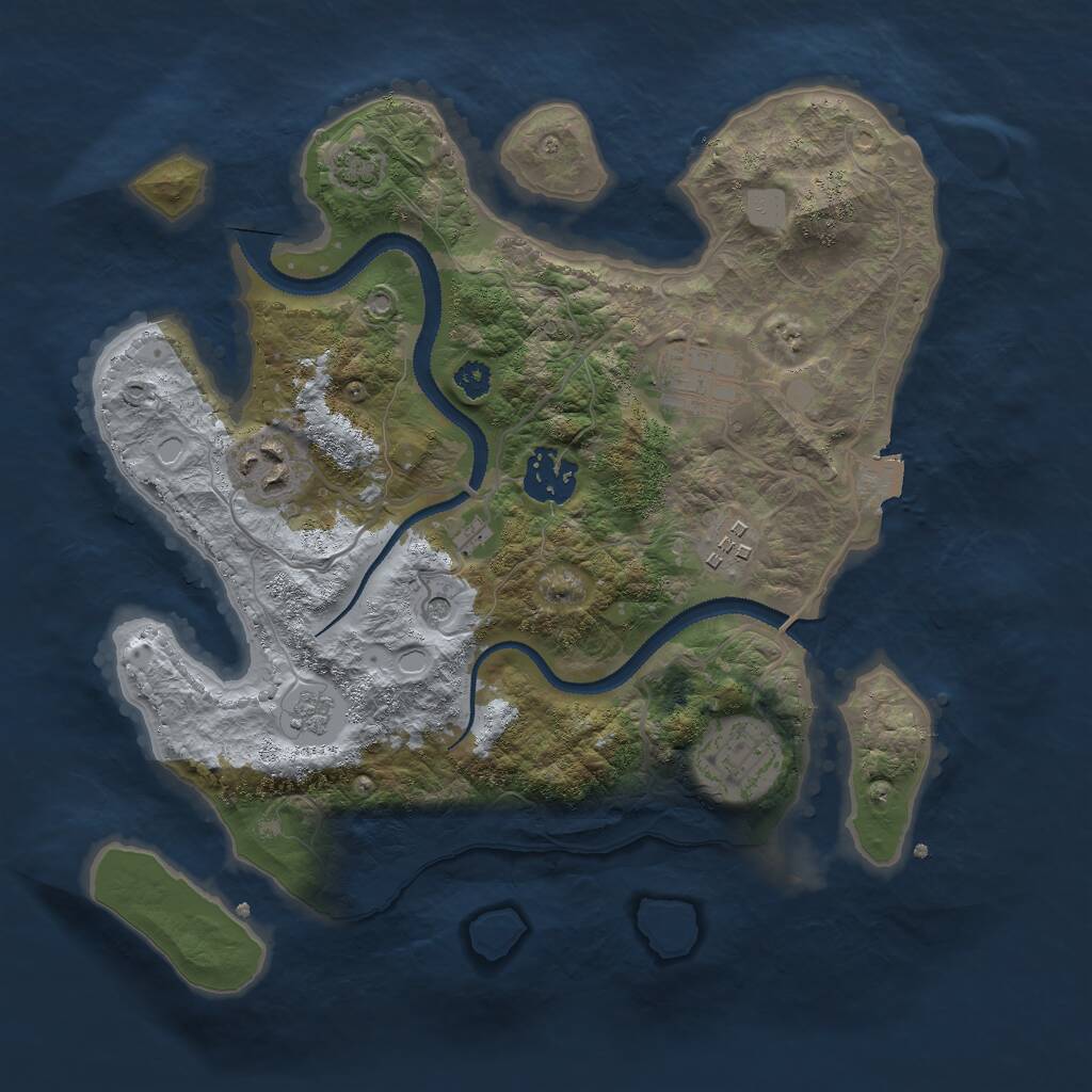Rust Map: Procedural Map, Size: 3000, Seed: 1362761270, 9 Monuments