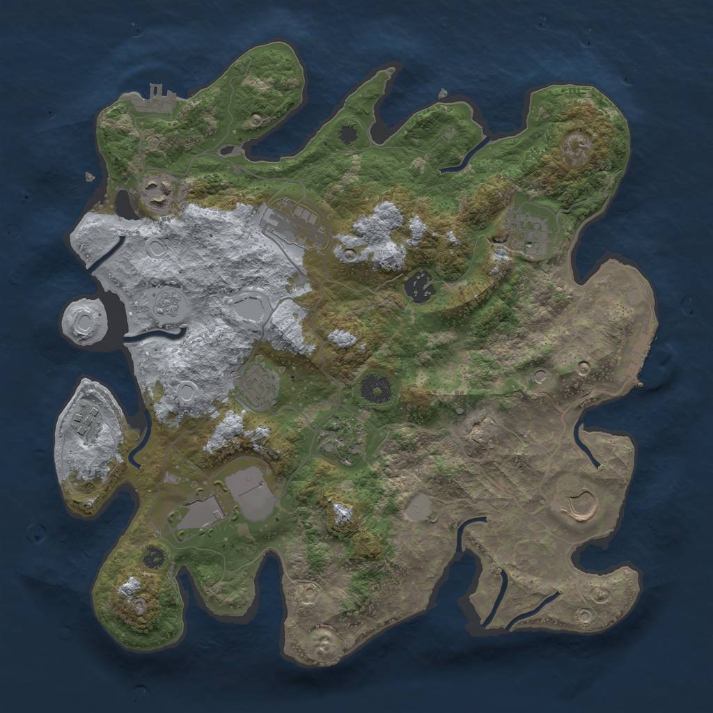 Rust Map: Procedural Map, Size: 3500, Seed: 1710501226, 16 Monuments