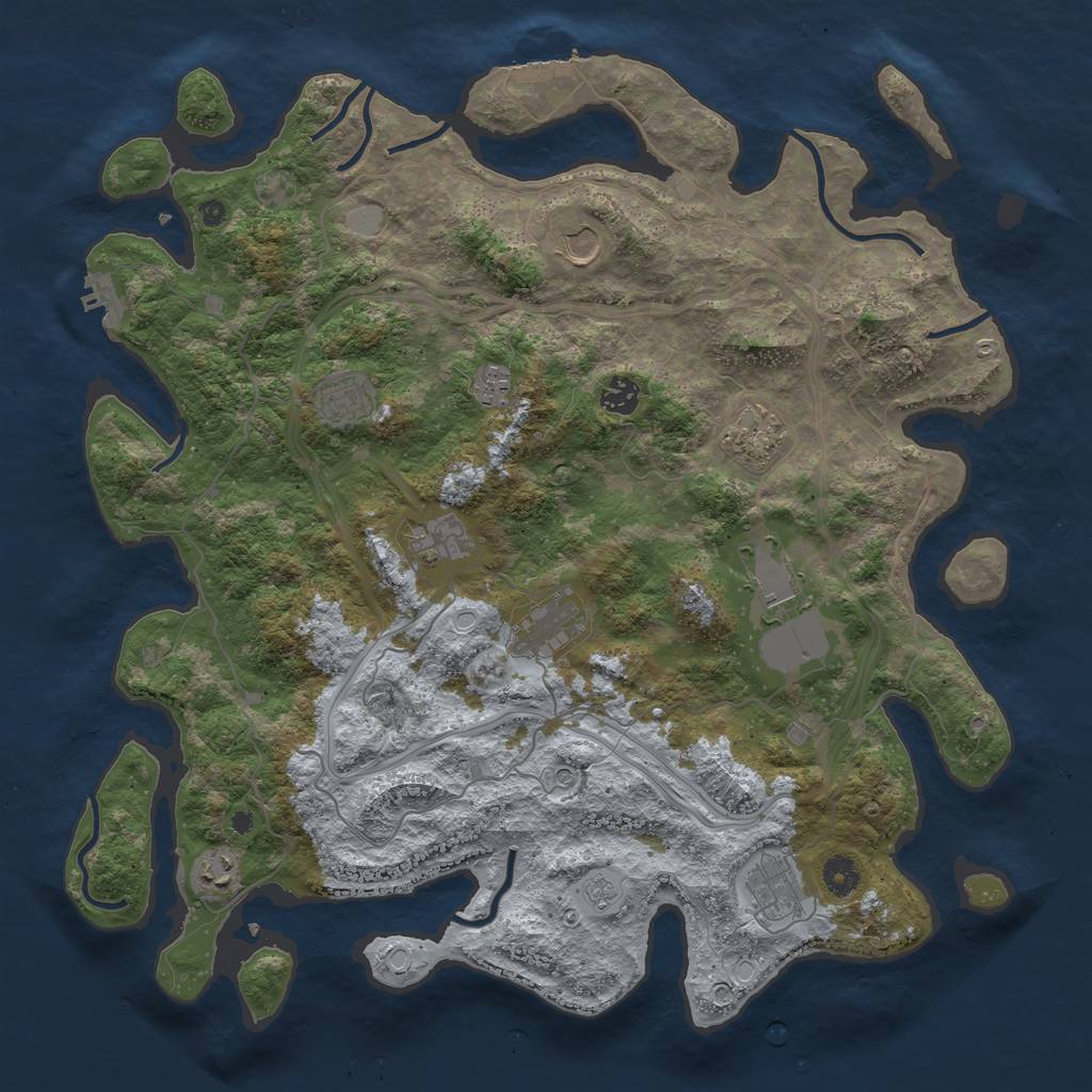 Rust Map: Procedural Map, Size: 4250, Seed: 1405552761, 19 Monuments